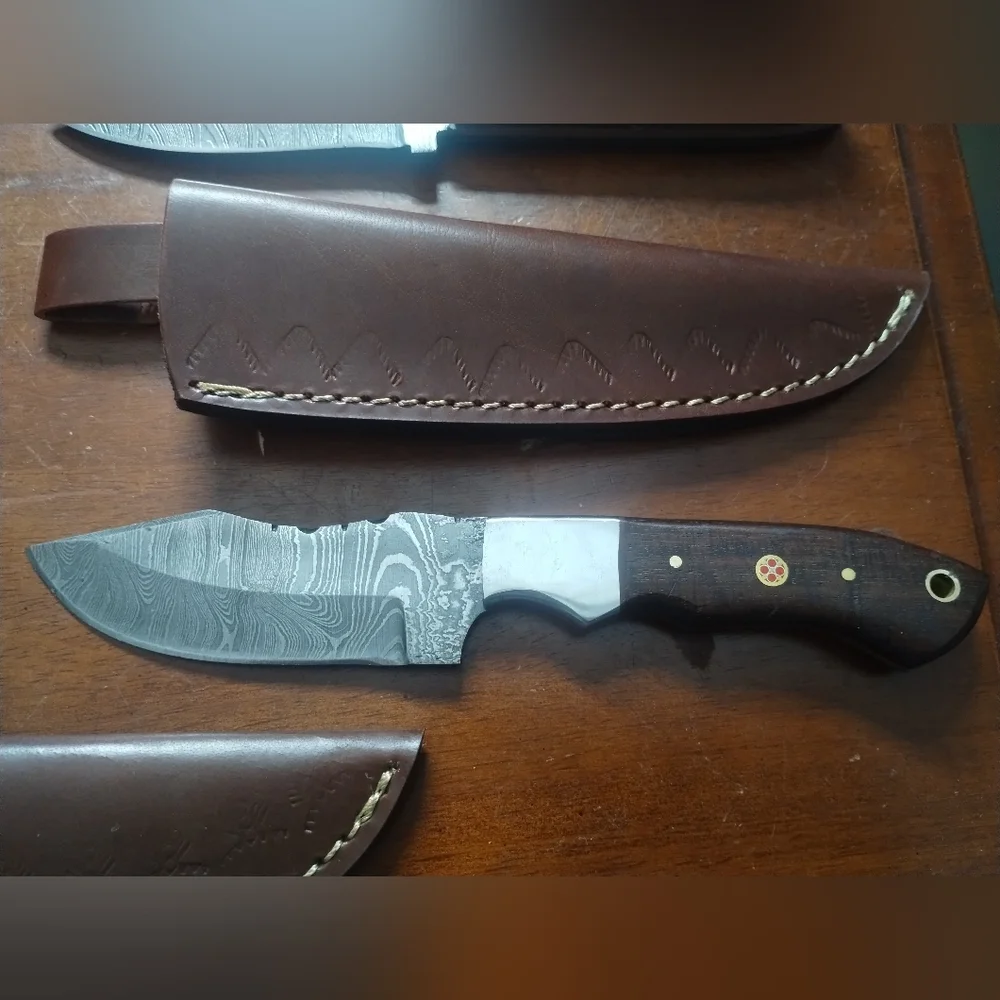 New Reseller Wholesale Lot Damascus Steel Hunting Knives Blade Sheath - Picture 5 of 13